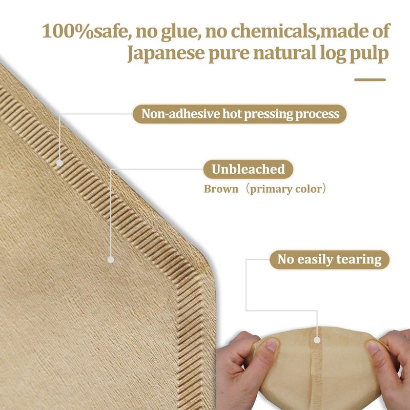 Irekamons #4 Cone Coffee Filter 8-12 cup, Unbleached Natural Paper, No Blowout, Disposable for Pour Over and Drip Coffee Maker, 100 Count - Image 2